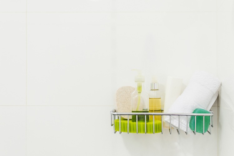 shower caddy to maximize the space in the bathroom