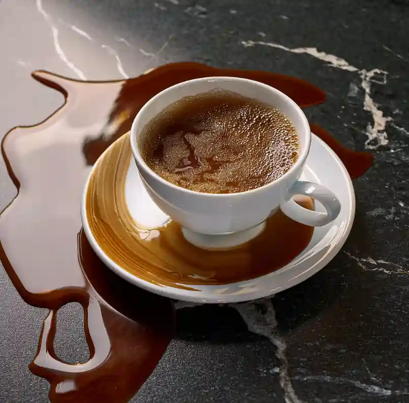 coffee spill on the marble