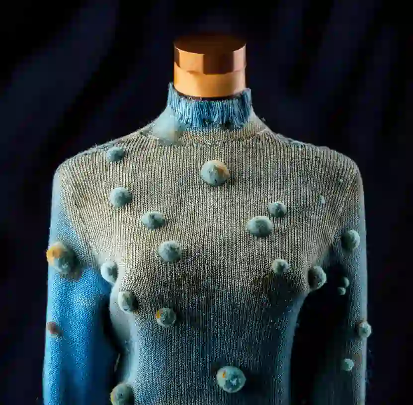 mold dots on female dress