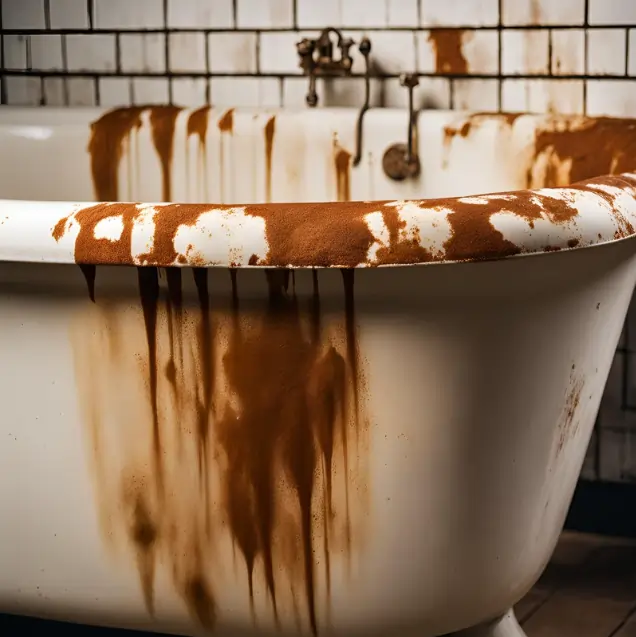 rust stains on the bathtub