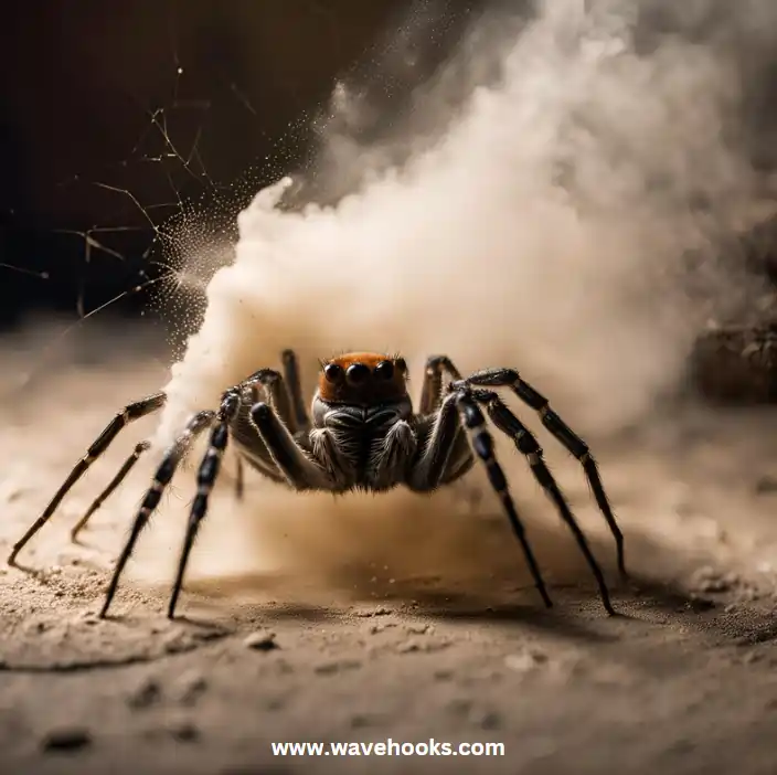 sprinkling bleaching powder on spiders