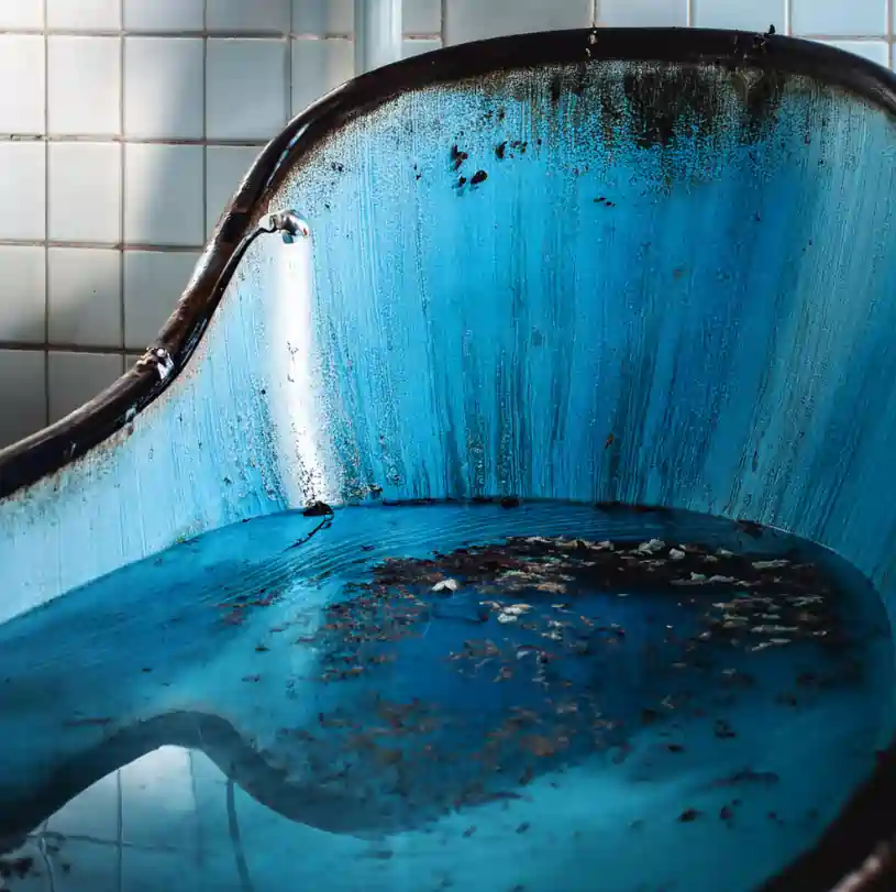 how to get rid of blue stains on bathtub