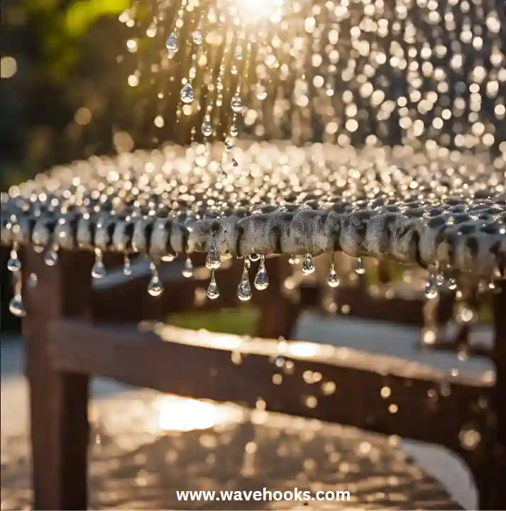 club soda dripping from the outdoor furniture