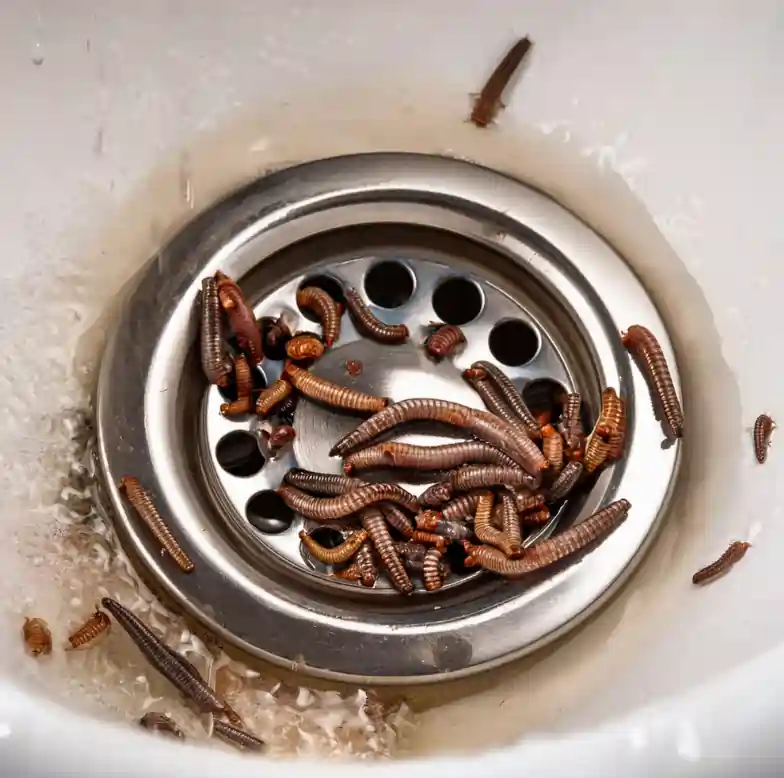 drain worms in the shower