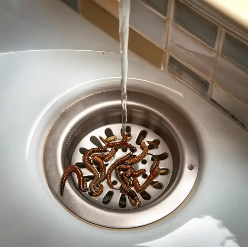 boiling water on drain worms