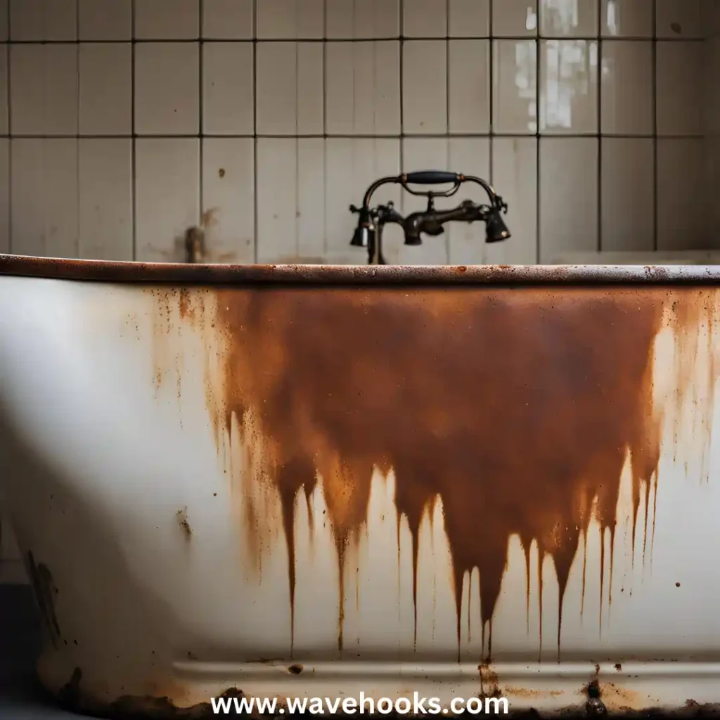 rust stains on bathtub