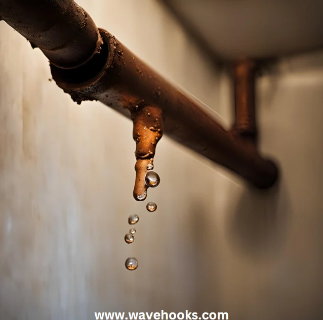 rusty pipes in bathroom