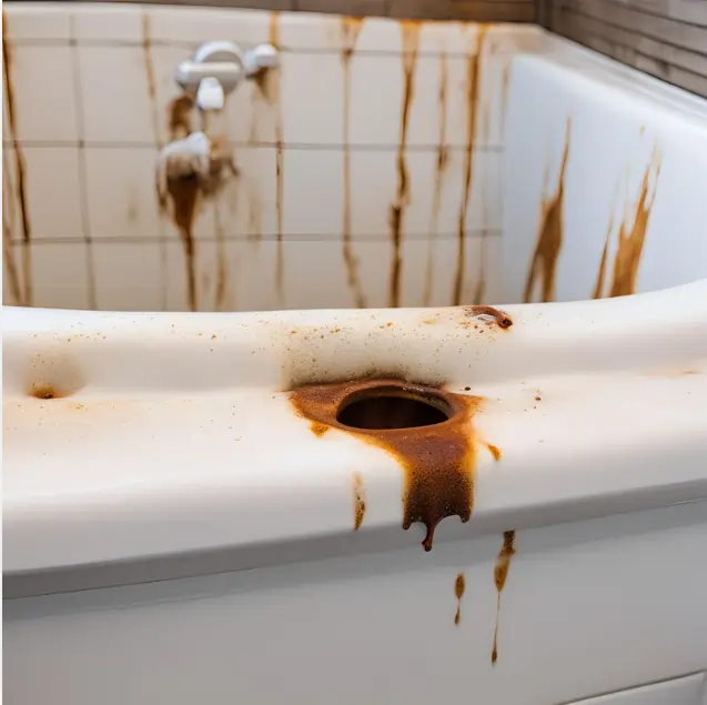 rust stains in bath tub