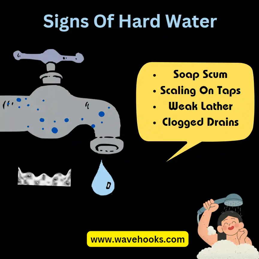 signs of hard water in shower