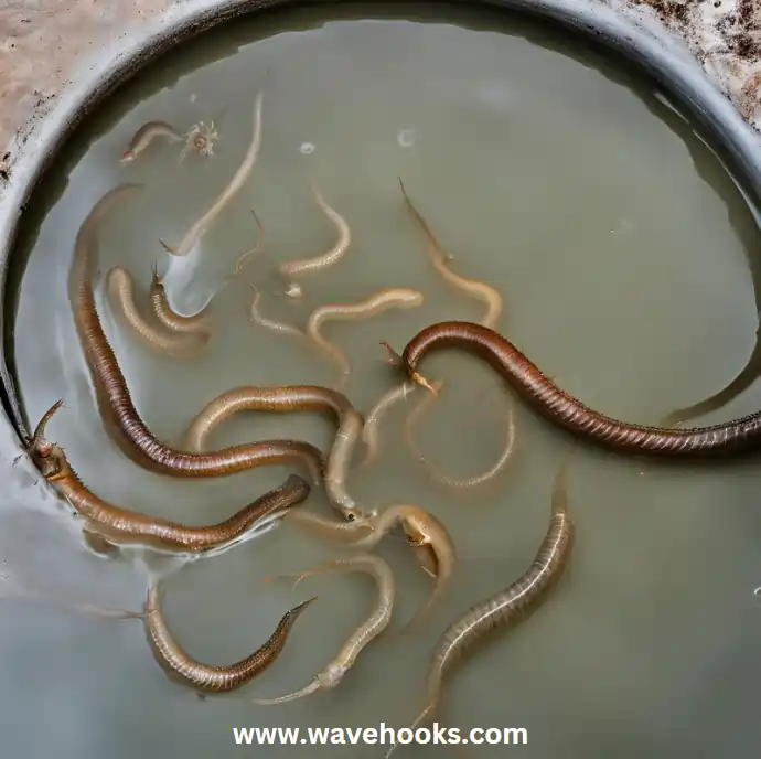 drain worms in the water tank