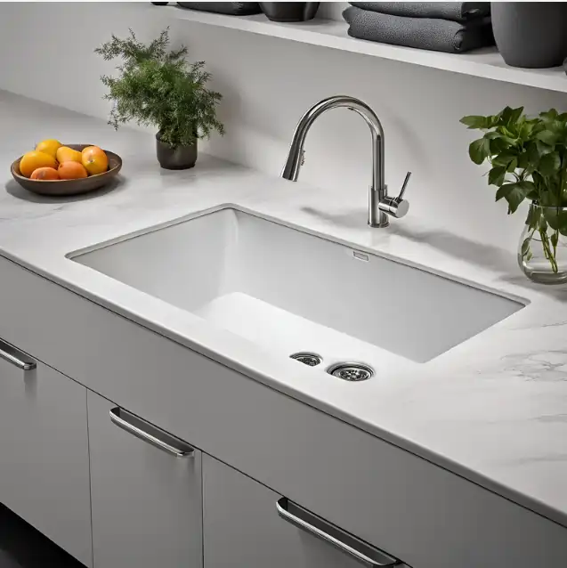 how to clean white composite sink