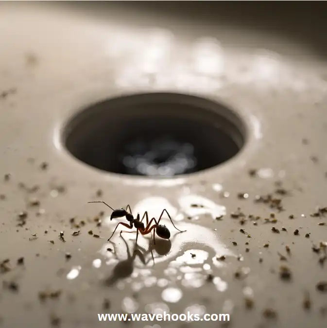 ants near drain