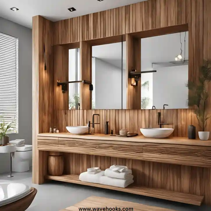 Rustic Wood Home Decor in bathroom