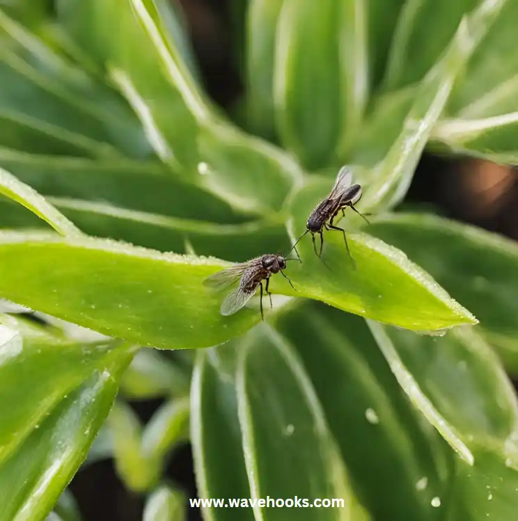 2 gnats resting on the plants