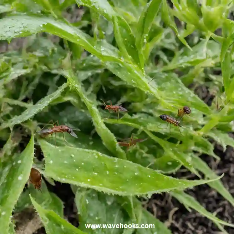 gnats crawling over plants