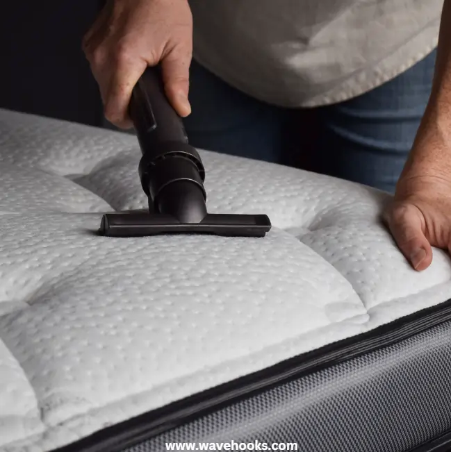 cleaning the air mattress with hands