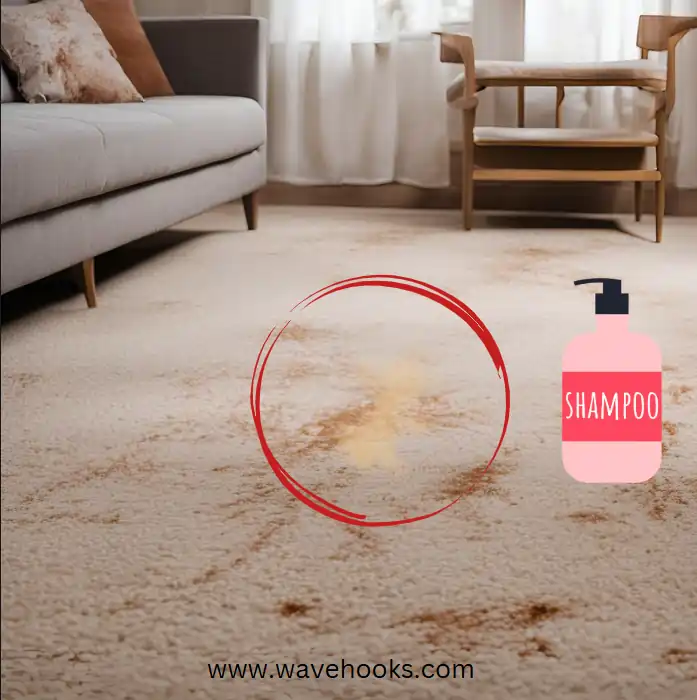 detailed shampoo stains on carpet