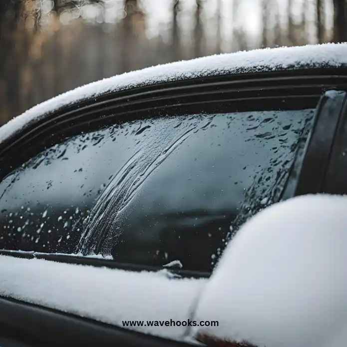 hard water stains on the windows of car