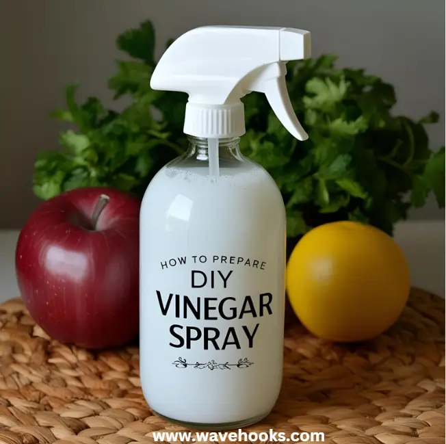 DIY vinegar spray at home in white color