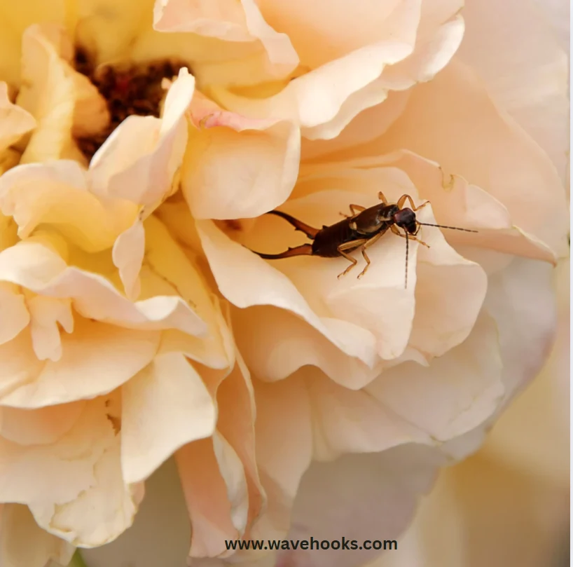 earwig crawling on the flower