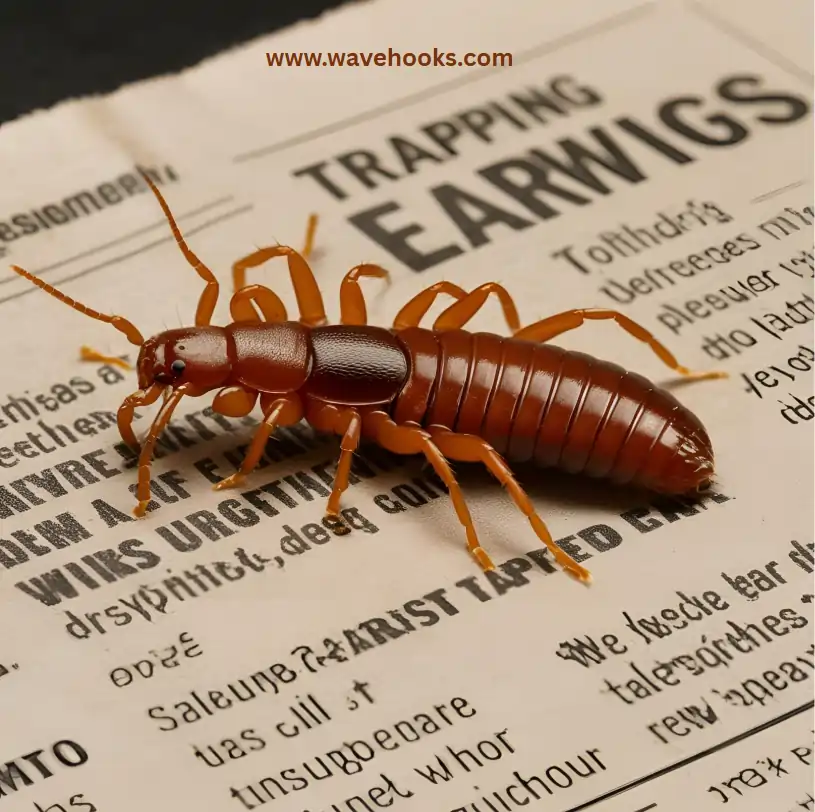 earwigs on the newspaper