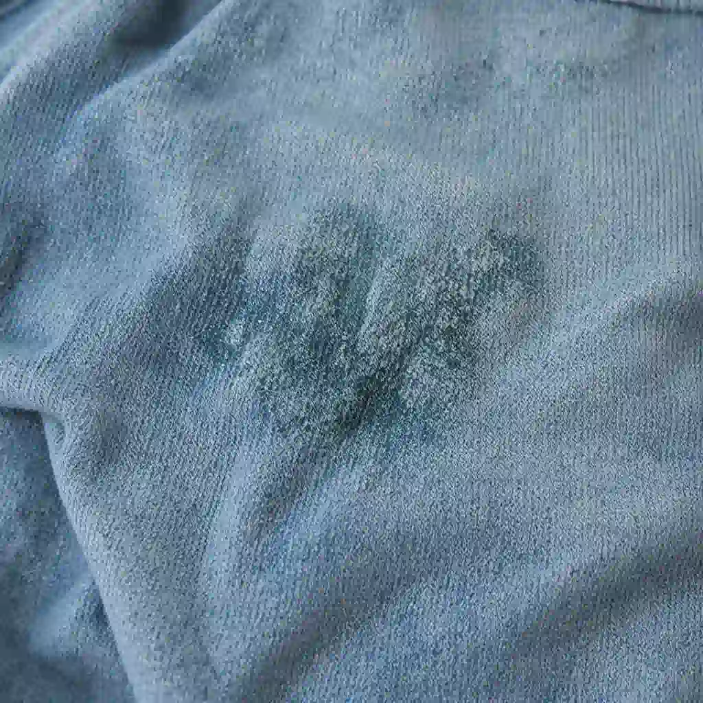 glue stains on the blue jeans