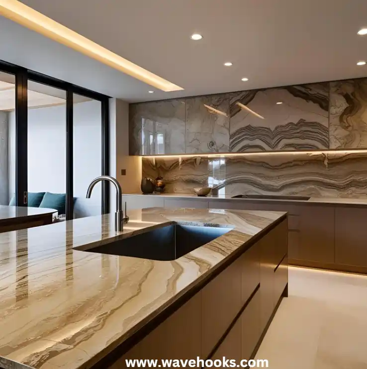 natural stone surface in the kitchen