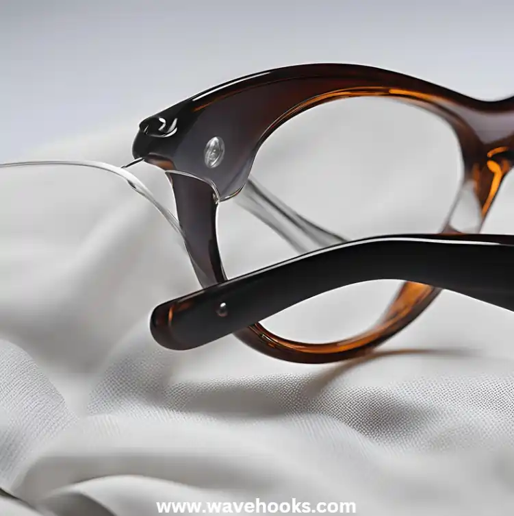 spectacles placed on the cleaning cloth