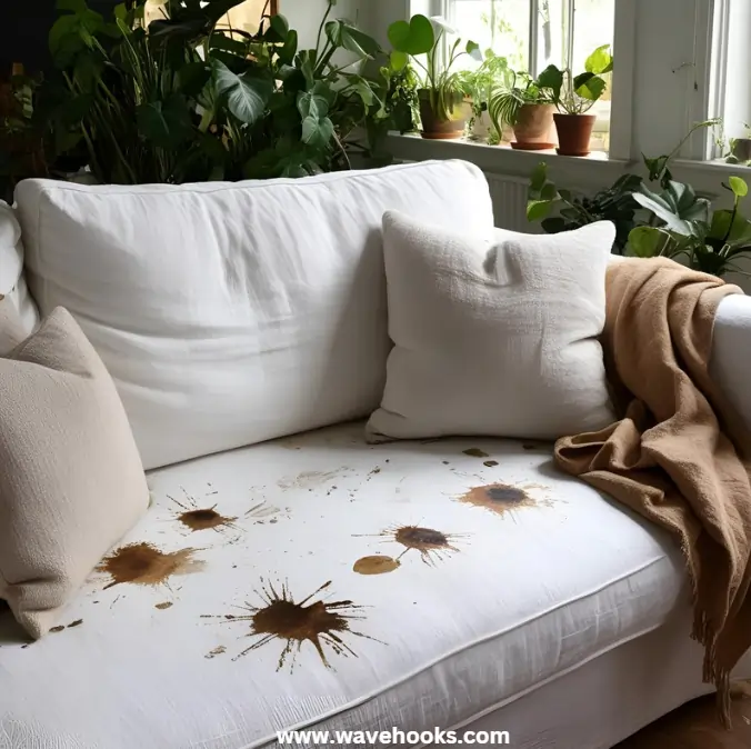 how to clean velvet white couch