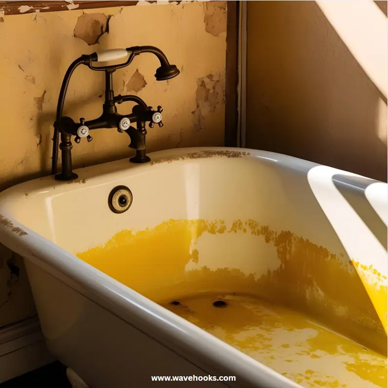 how to remove yellow stains from the acrylic bathtub