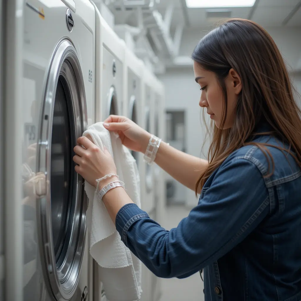 girl doing dry cleaning