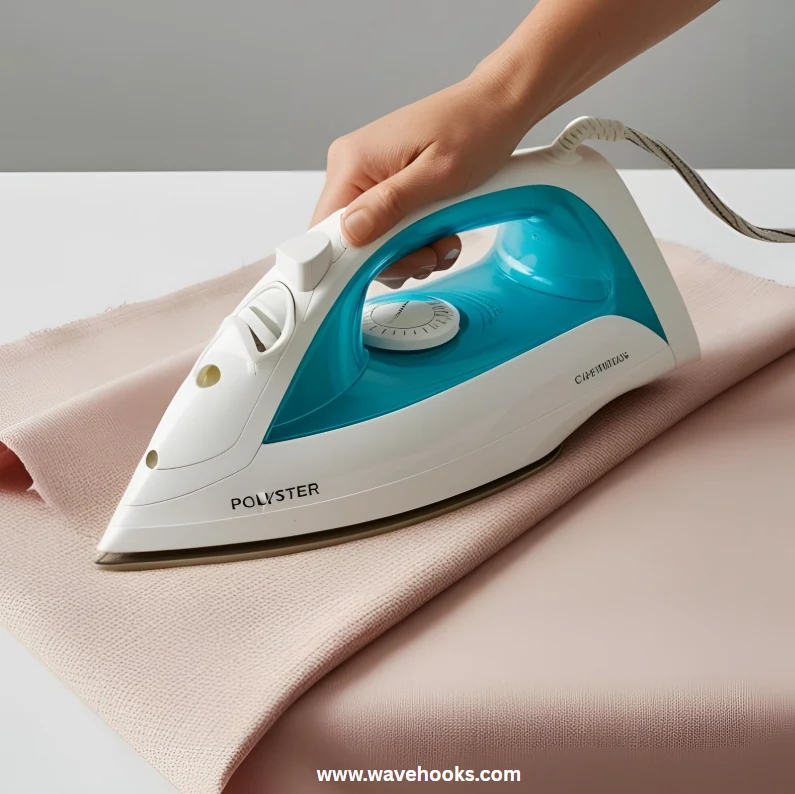 can we iron the polyester brown cloth