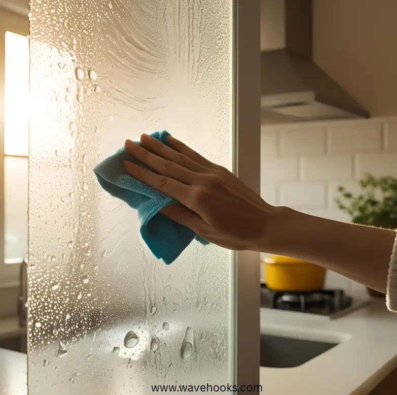 clean a frosted glass with microfiber cloth