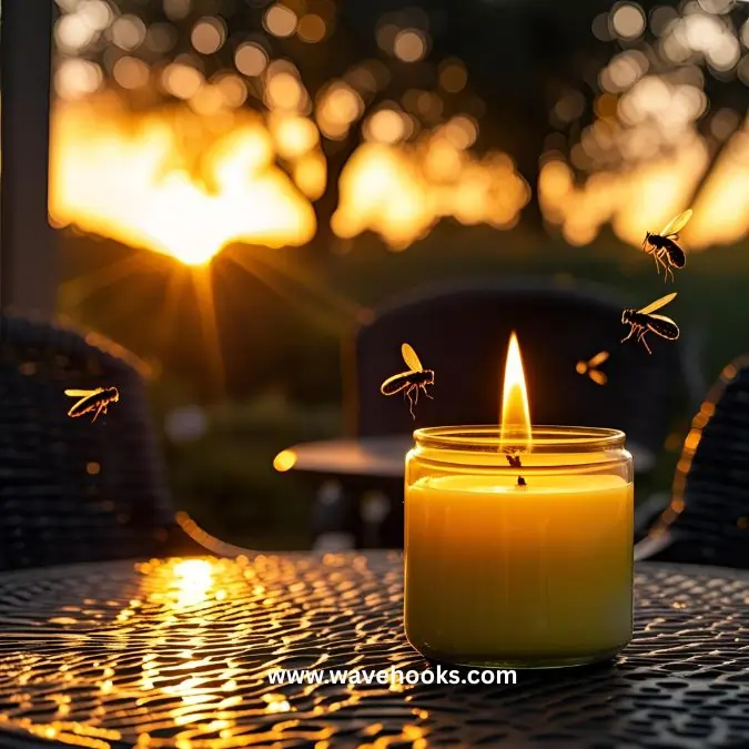 candle with fruit flies