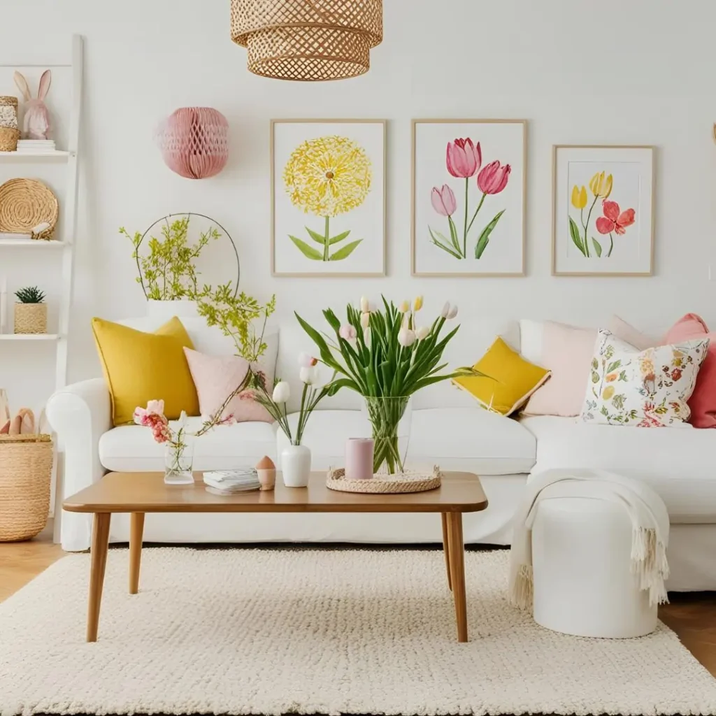 spring home decor ideas with flowers