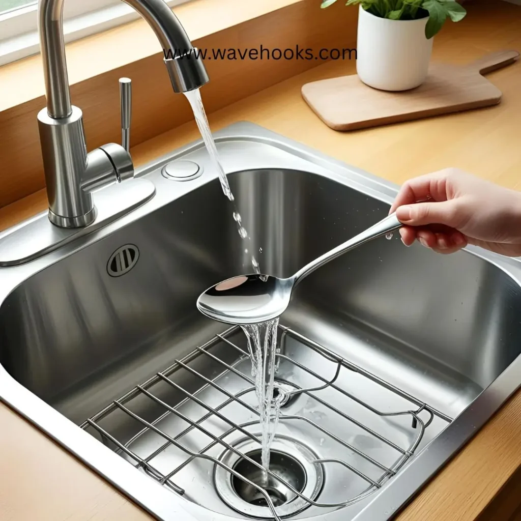 cleaning in the sink