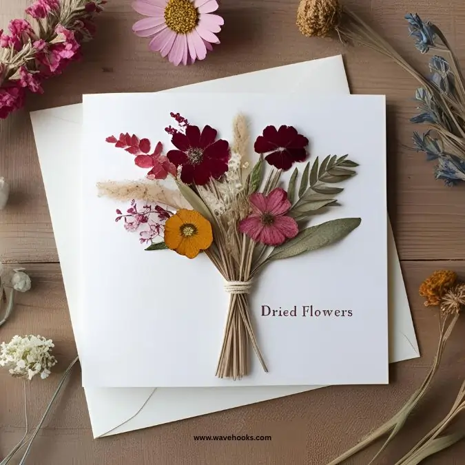 dried flowers card