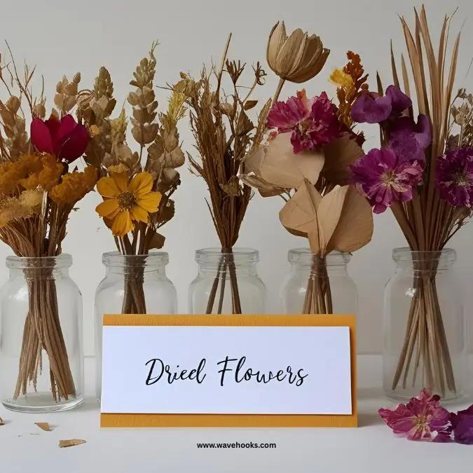 dried flower decor items