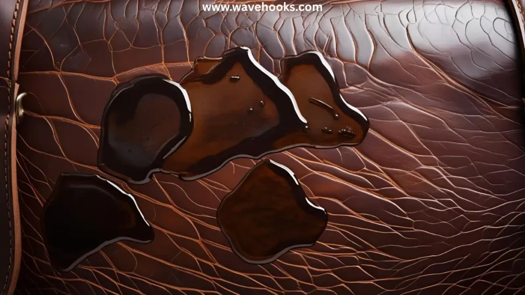 water spots on the leather