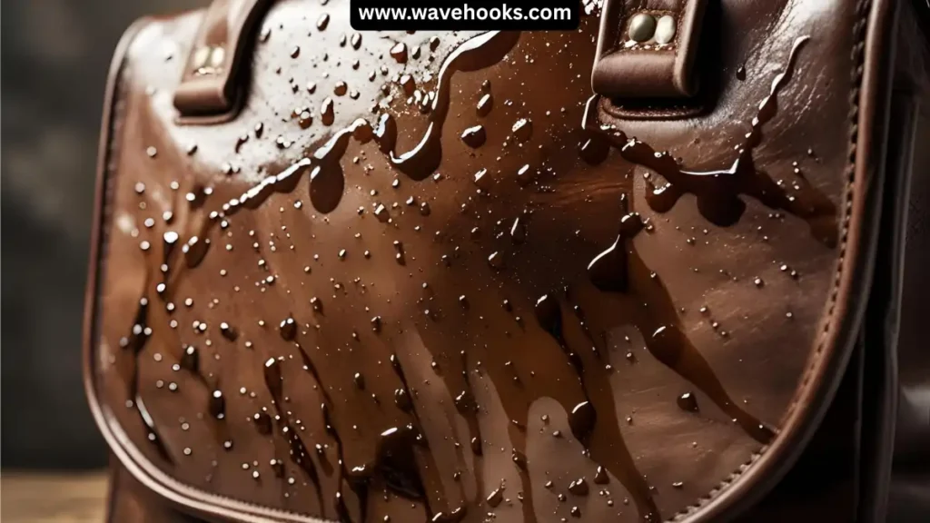 water spots on the leather bag
