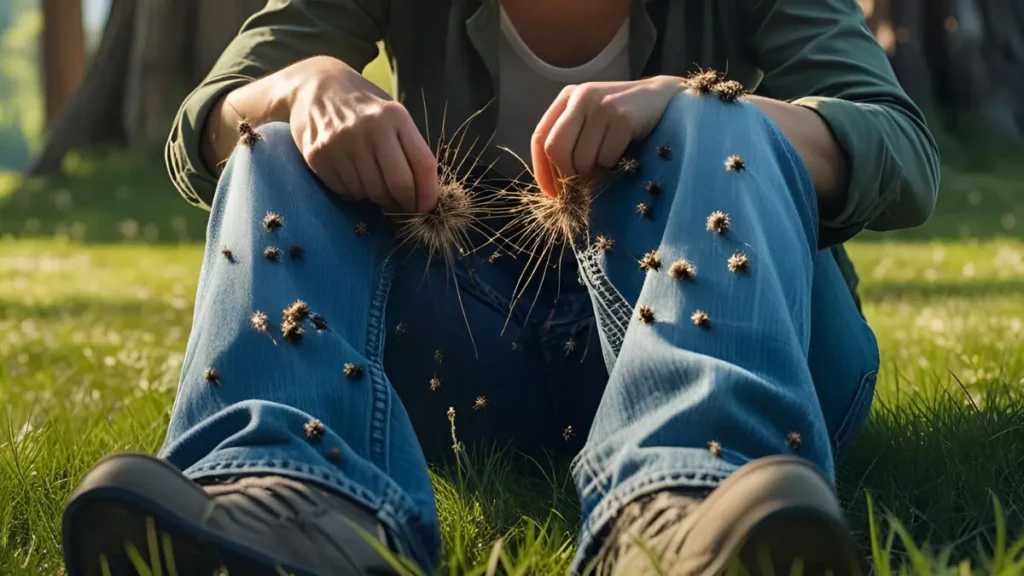 clothes damaged in the grass