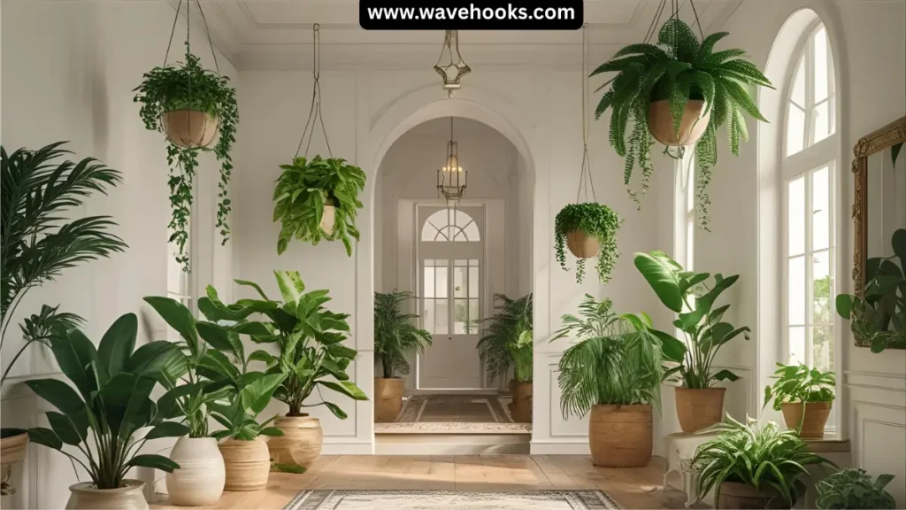 indoor hanging plants in home