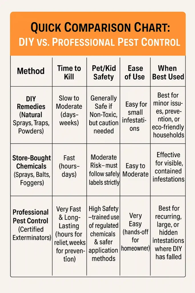 Roach comparision chart