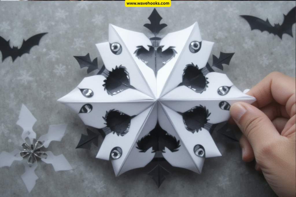 Snowflake with bat shapes