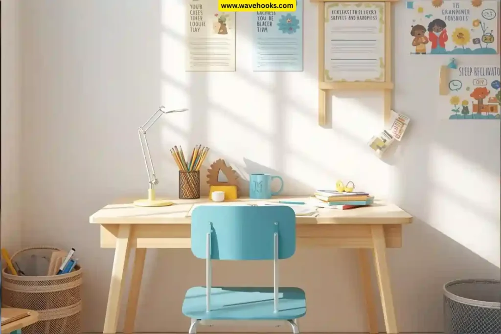 small desk near window