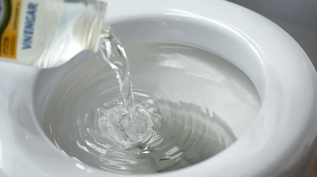 adding vinegar to the toilet