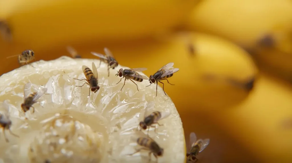 fruitflies trap near bananas