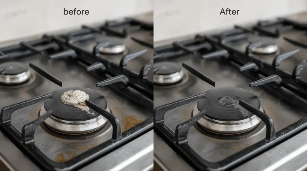 milk stains on the stove