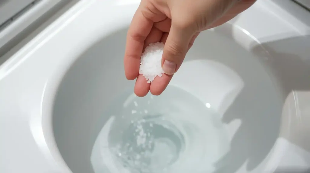 putting salt in the toilet