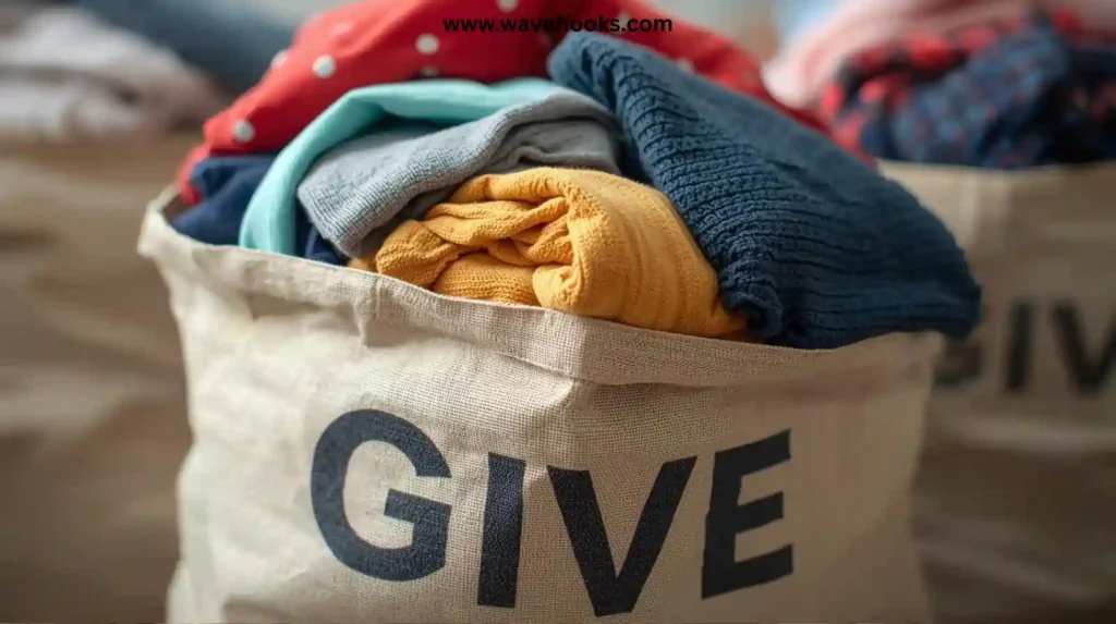 donation bag labeled “give”